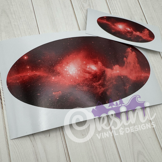 * Red Galaxy (Printed Vinyl) Emblem Overlay Decal Set