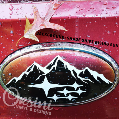 * Mountain Design *TWO COLOR* Emblem Overlay Decal Set