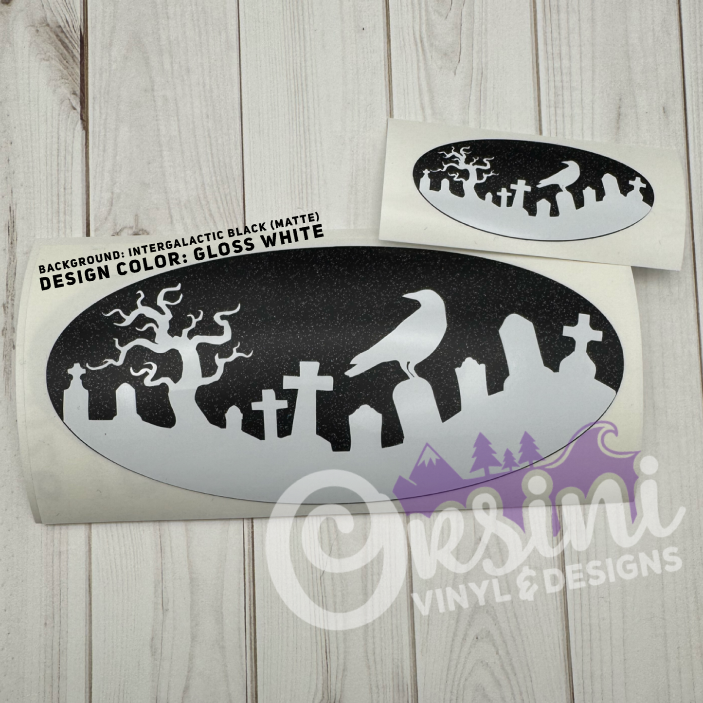 Cemetery (Bats or Crow) Emblem Overlay Decal Set