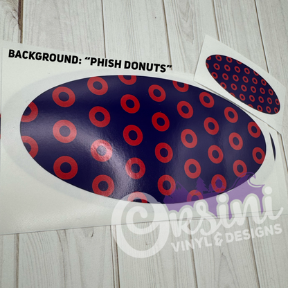 * Phish Donut (Printed Vinyl) Emblem Overlay Decal Set