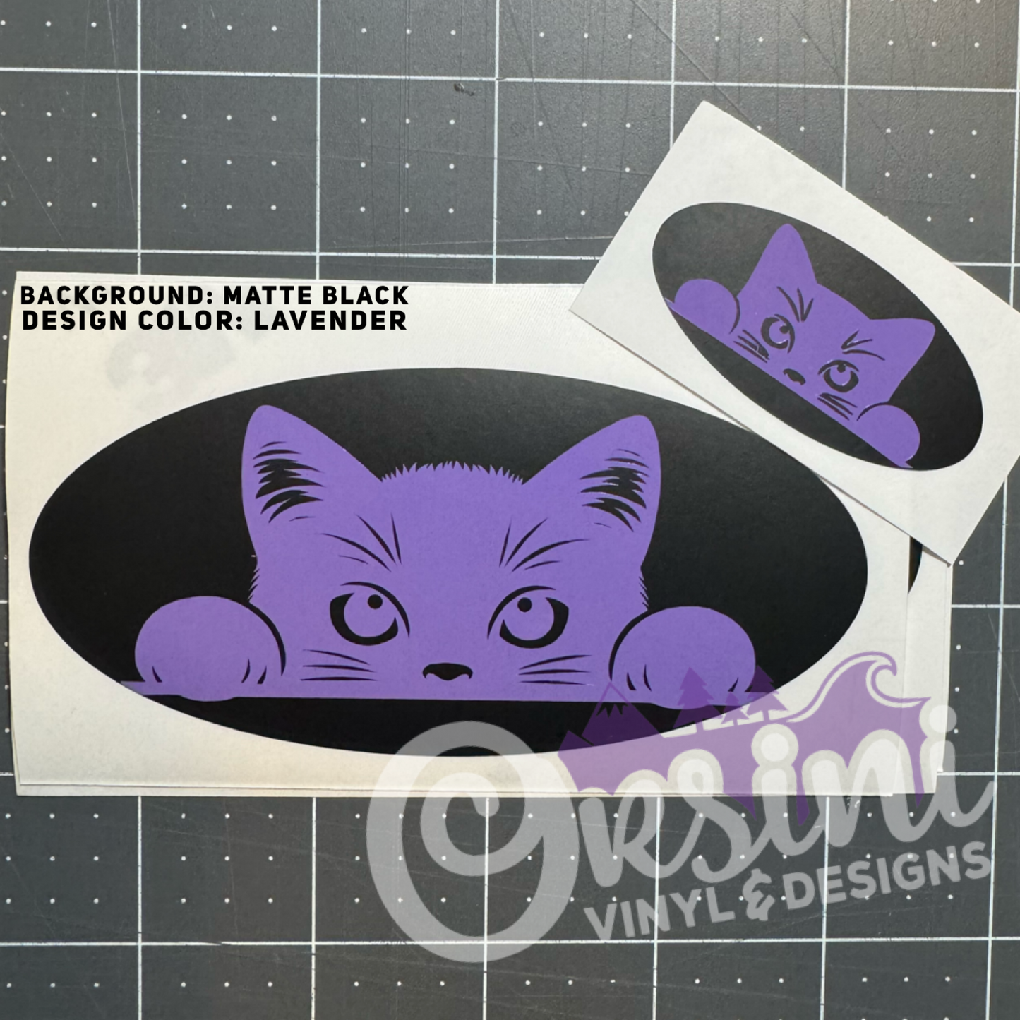 Peeking Cat #3 Emblem Overlay Decal Set