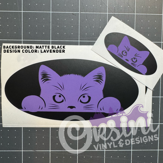 Peeking Cat #3 Emblem Overlay Decal Set
