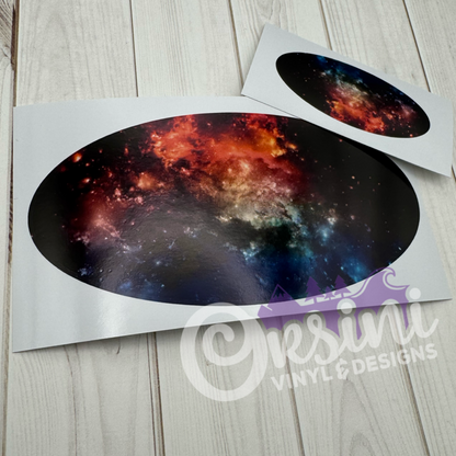* Red/Blue Galaxy (Printed Vinyl) Emblem Overlay Decal Set