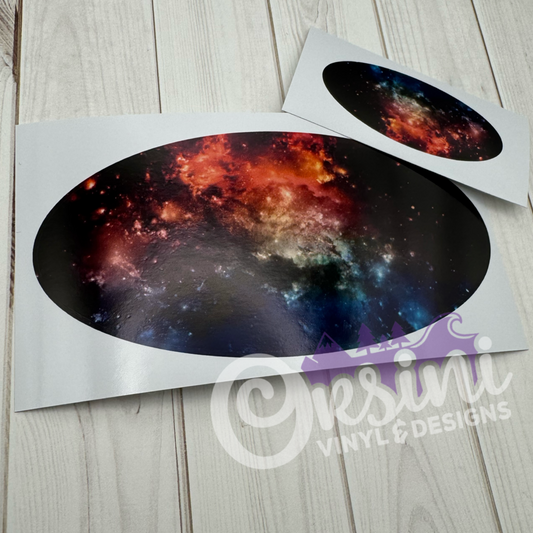 * Red/Blue Galaxy (Printed Vinyl) Emblem Overlay Decal Set