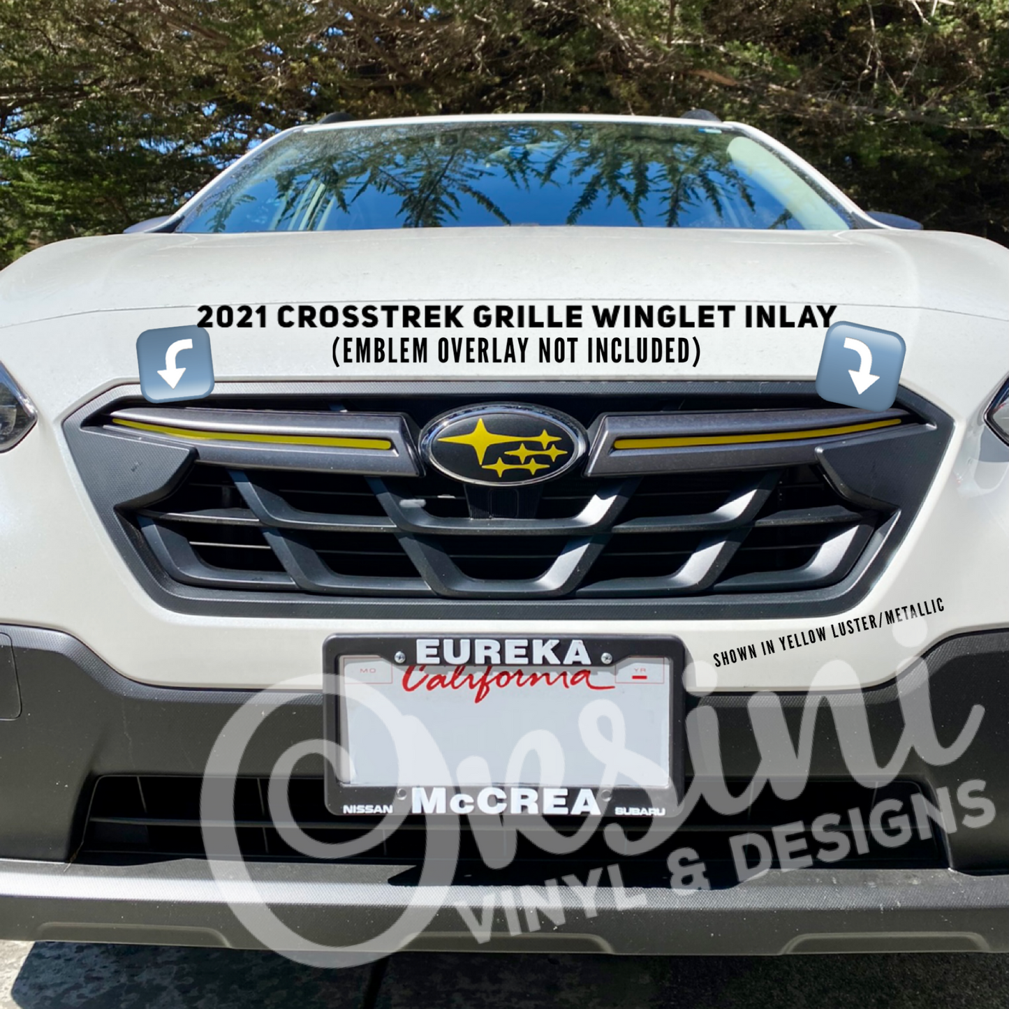 * 2021 -2023 Subaru Crosstrek Grille Winglet INLAYS