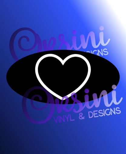 Heart Outline Emblem Overlay Decal Set