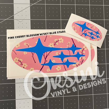 * Cherry Blossoms - PINK (Printed Vinyl) Emblem Overlay Decal Set