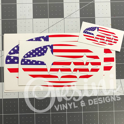 * US Flag -Red, White & Blue (Printed Vinyl) Emblem Overlay Decal Set