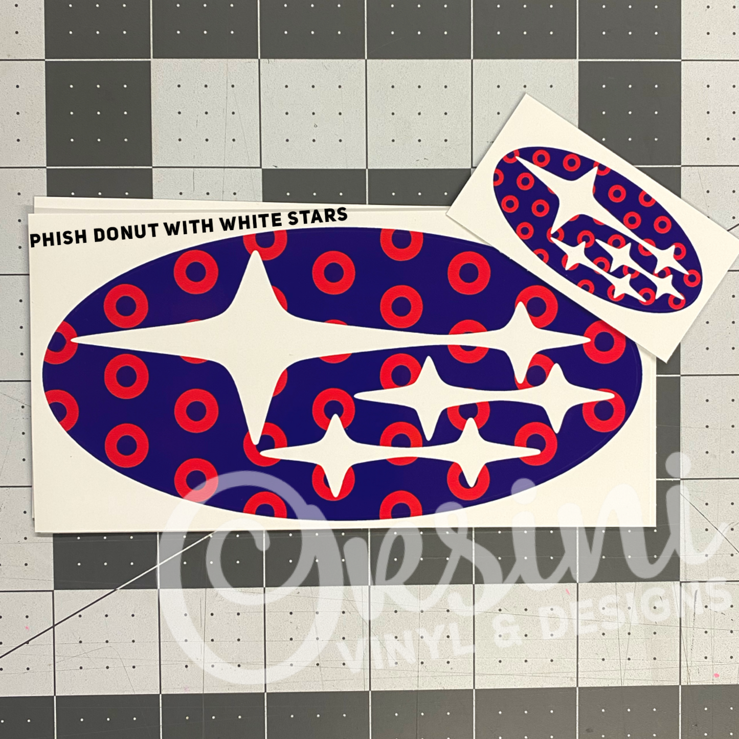 Phish Donut Subaru Emblem Overlay Decal Set