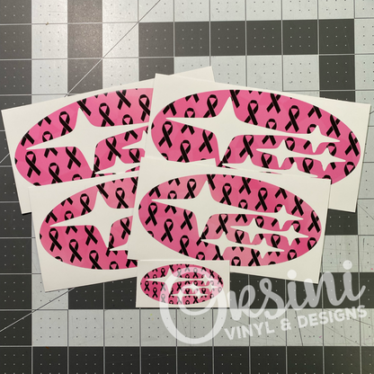 * Breast Cancer Awareness (Printed Vinyl) Emblem Overlay Decal Set