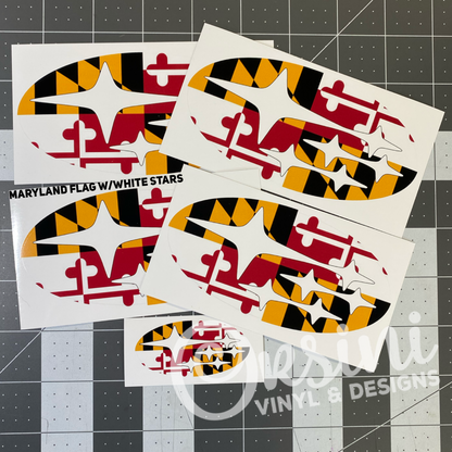 * Maryland State Flag (Printed Vinyl) Emblem Overlay Decal Set