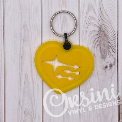 * Heart with Stars - Acrylic Keychain