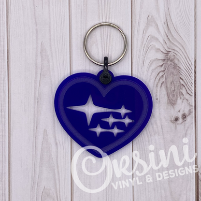 * Heart with Stars - Acrylic Keychain