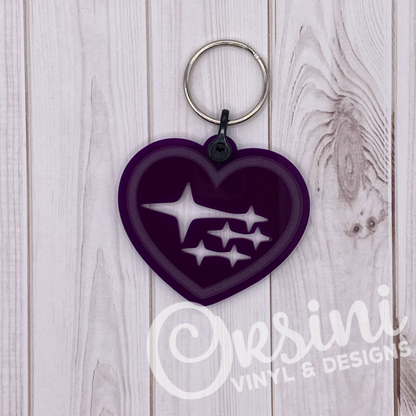 * Heart with Stars - Acrylic Keychain