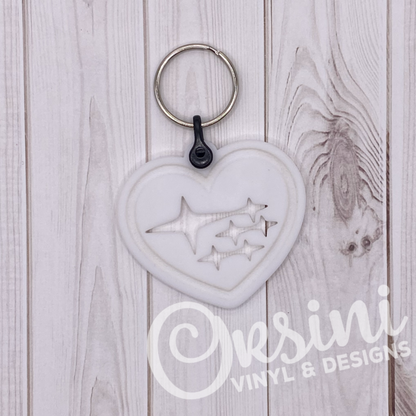 * Heart with Stars - Acrylic Keychain