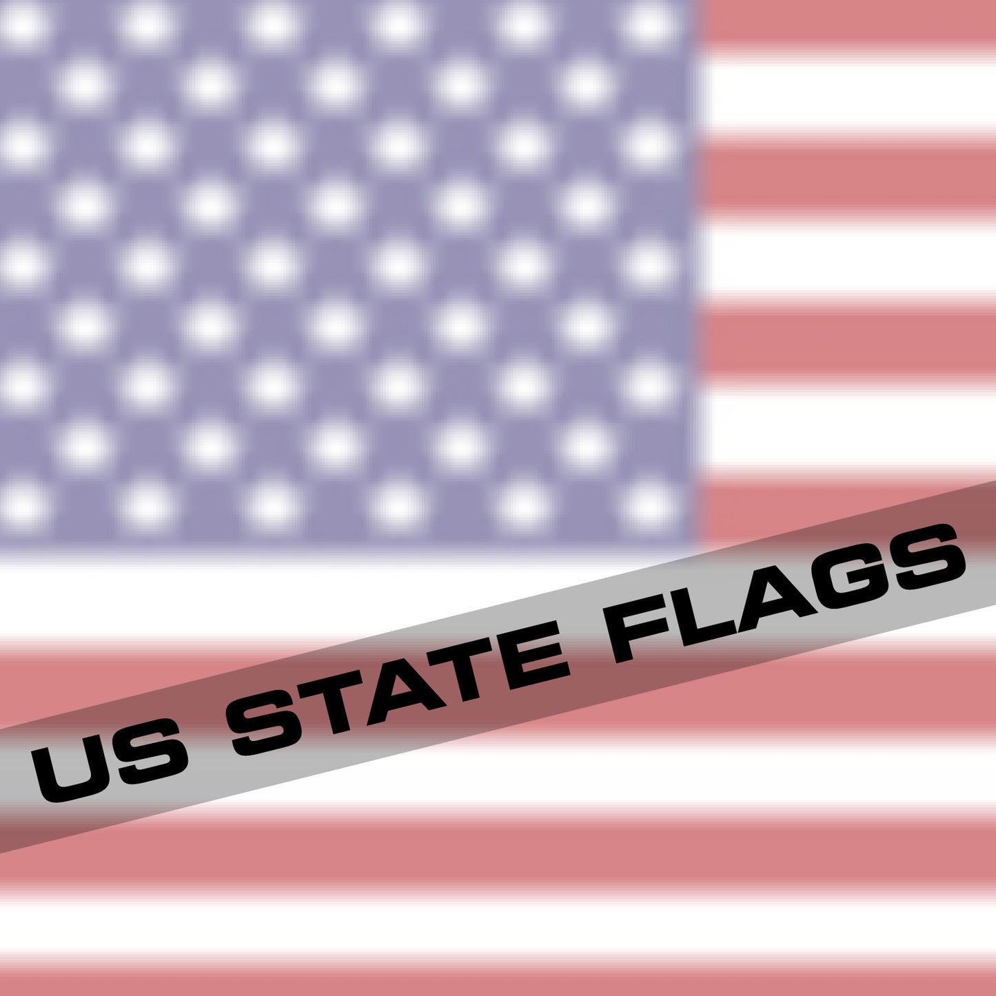 * US State Flag (Printed Vinyl) Emblem Overlay Decal Set