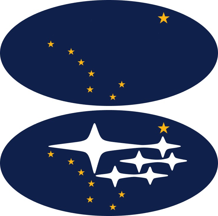 Alaska State Flag (Printed Vinyl) Emblem Overlay Decal Set