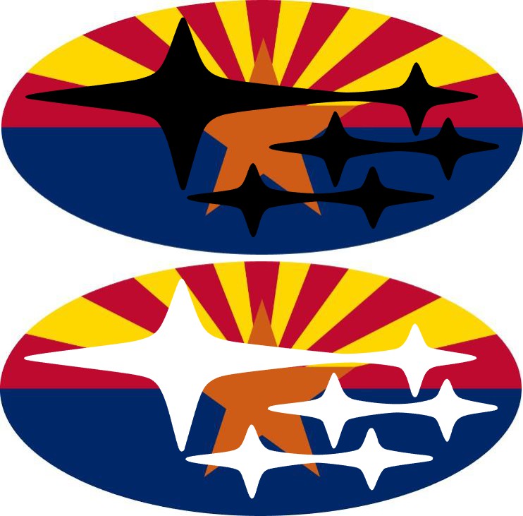Arizona State Flag Emblem Overlay Decal Set