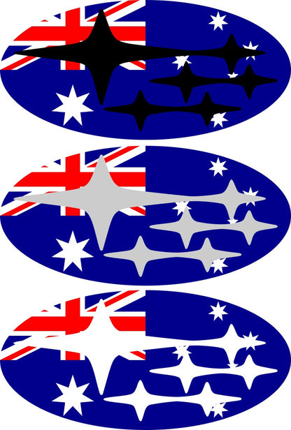 * Australia Flag (Printed Vinyl) Emblem Overlay Decal Set