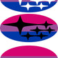 Bi Pride Flag (Printed Vinyl) Emblem Overlay Decal Set