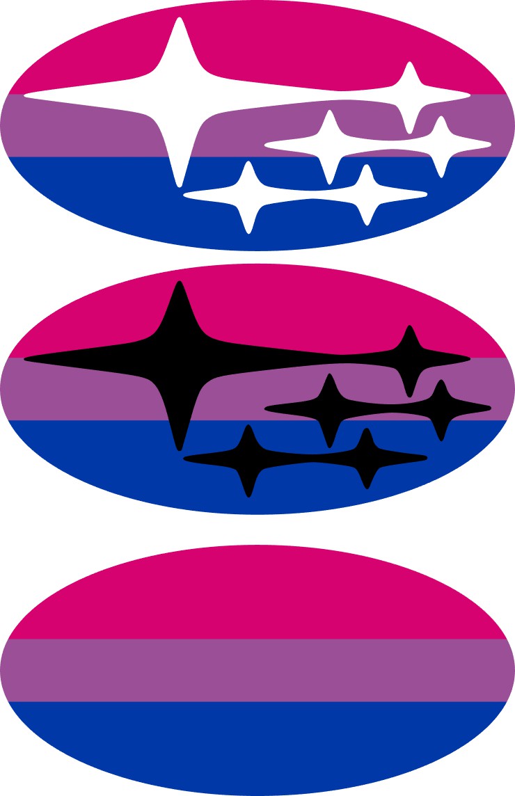 Bi Pride Flag (Printed Vinyl) Emblem Overlay Decal Set