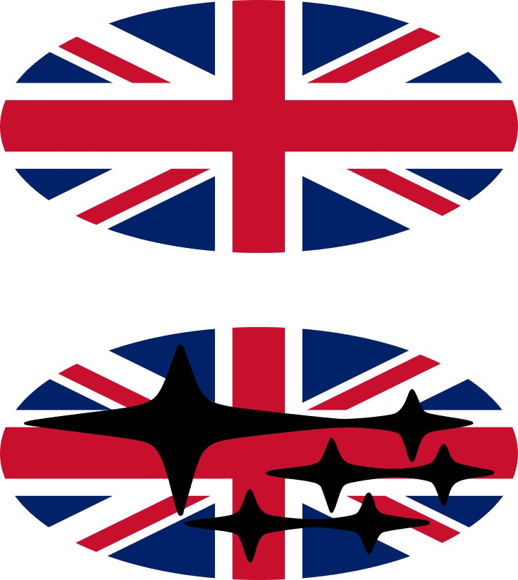 British / UK Flag Emblem Overlay Decal Set