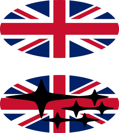 * British / UK Flag (Printed Vinyl) Emblem Overlay Decal Set