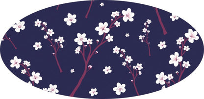 * Cherry Blossoms - NAVY (Printed Vinyl) Emblem Overlay Decal Set