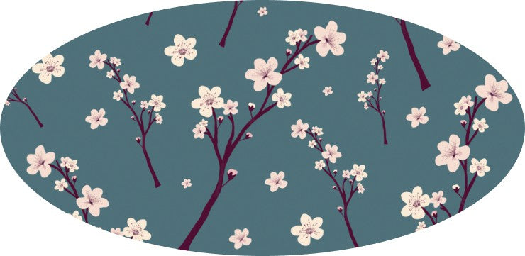 Teal Cherry Blossom Emblem Overlay Decal Set