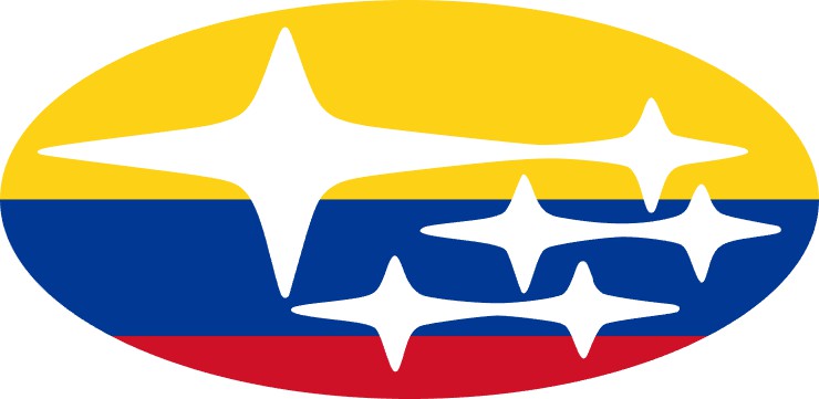 Colombia Flag Subaru Emblem Overlay Decal Set