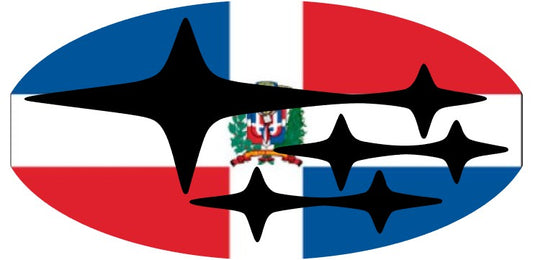 Dominican Republic Flag Emblem Overlay Decal Set