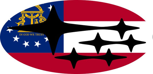 Georgia State Flag Emblem Overlay Decal Set