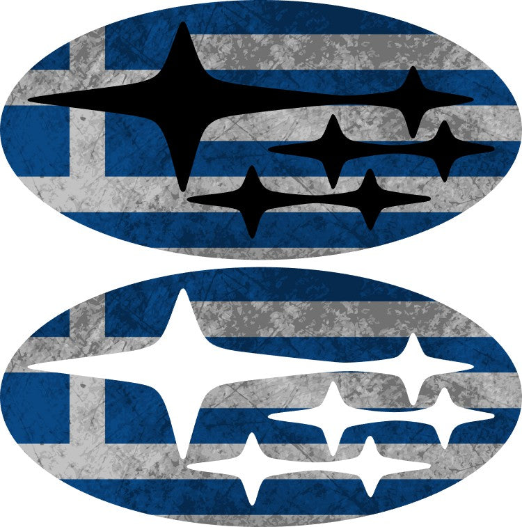 Greece Flag Emblem Overlay Decal Set