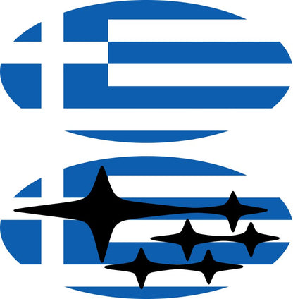 Greece Flag Emblem Overlay Decal Set