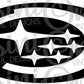 Halo Logo with Subaru Stars Emblem Overlay Decal Set