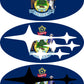 Maine State Flag Emblem Overlay Decal Set