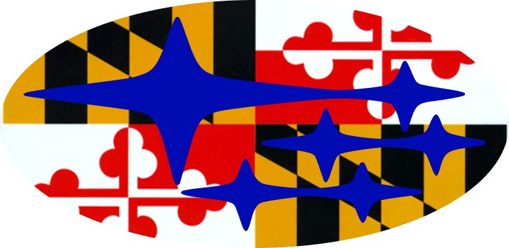 Maryland State Flag Emblem Overlay Decal Set