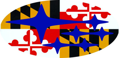 * Maryland State Flag (Printed Vinyl) Emblem Overlay Decal Set