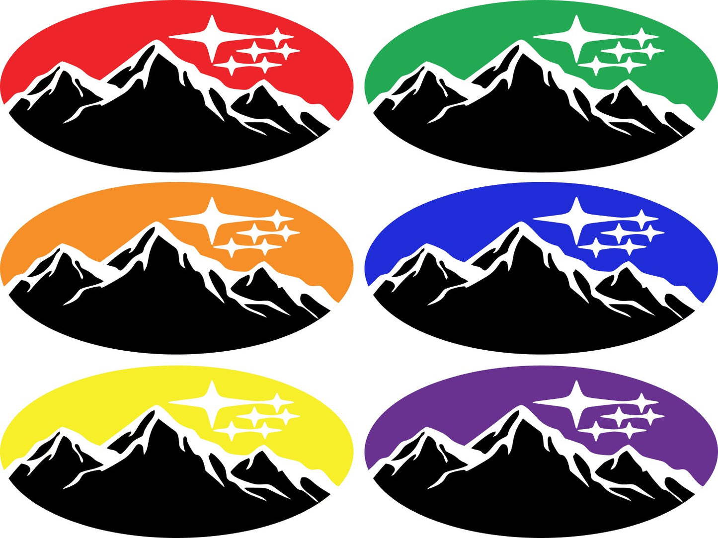 Two-Color Mountain *Stars in the Sky* Emblem Overlay Decal Set