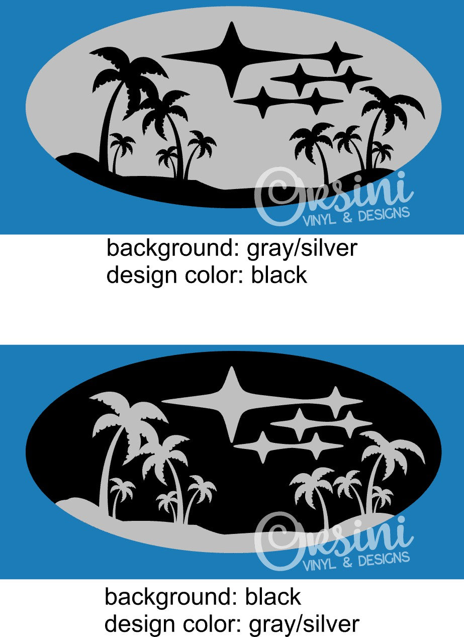 Palm Trees Emblem Overlay Decal Set