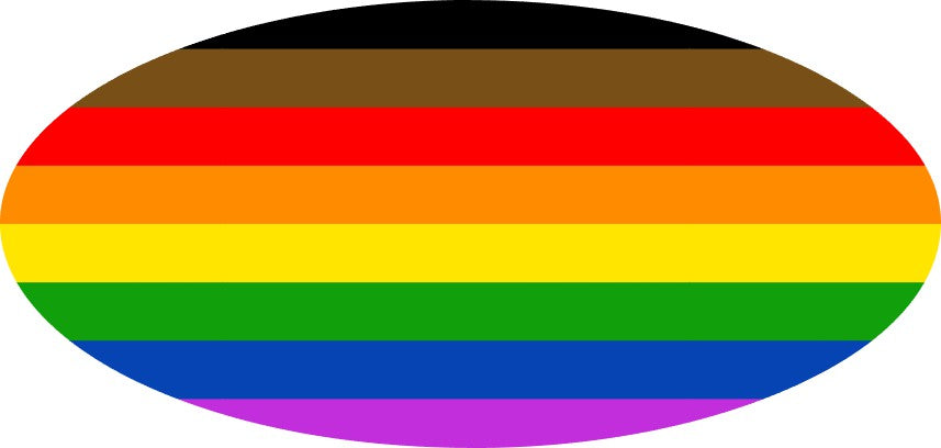 * Pride Flag *with Black & Brown* (Printed Vinyl) Emblem Overlay Decal Set