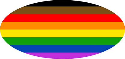 * Pride Flag *with Black & Brown* (Printed Vinyl) Emblem Overlay Decal Set