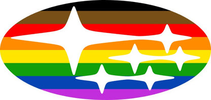 * Pride Flag *with Black & Brown* (Printed Vinyl) Emblem Overlay Decal Set