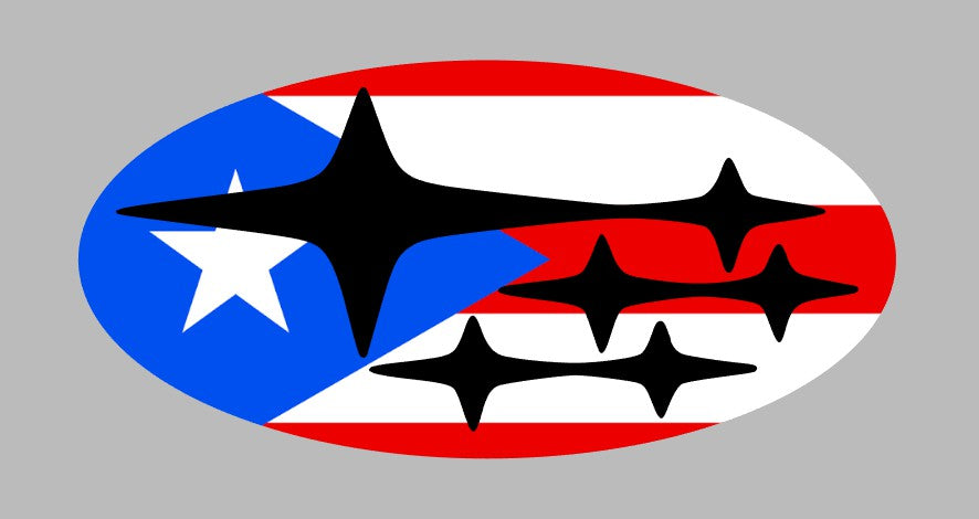 Puerto Rico Flag Emblem Overlay Decal Set