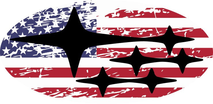 American Flag (Red, White & Blue) Emblem Overlay Decal Set