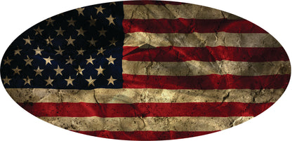 * US Flag - Grunge Style (Printed Vinyl) Emblem Overlay Decal Set