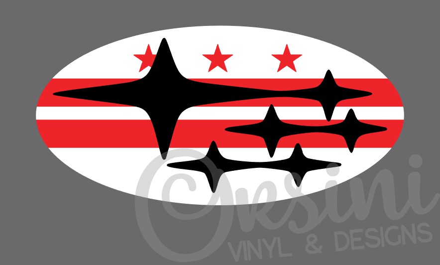 Washington DC Flag Emblem Overlay Decal Set