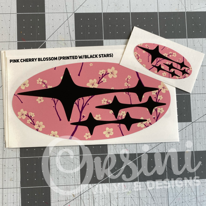 * Cherry Blossoms - PINK (Printed Vinyl) Emblem Overlay Decal Set