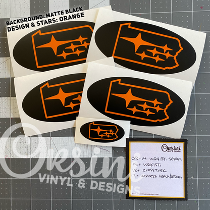 * Pennsylvania State Outline Emblem Overlay Decal Set