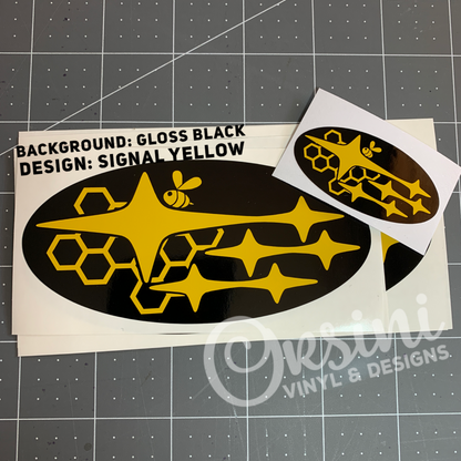 * Honey Bee Emblem Overlay Decal Set